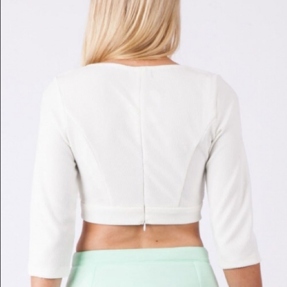 White Crop Top - Picture 3 of 3